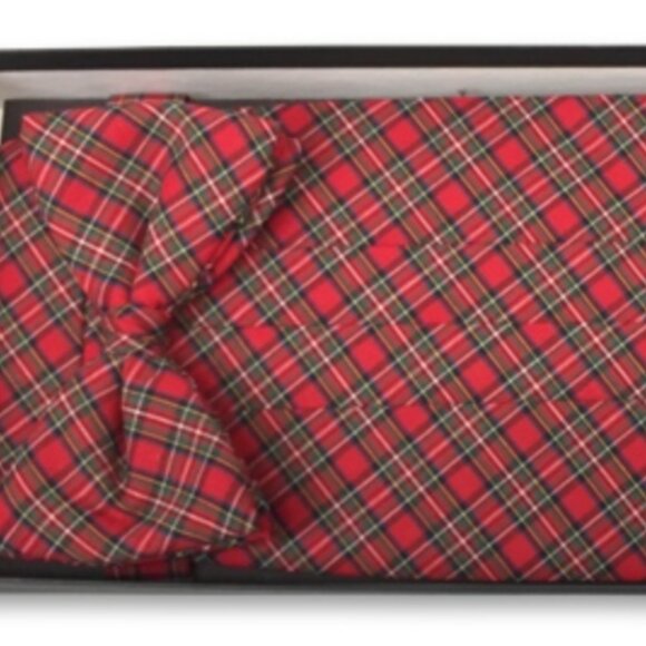 CLASSIC PLAID PLEATED CUMMERBUND & BOW TIE SET - Picture 1 of 1